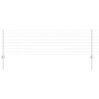 Produktbild för Euro Staket med Stöd 25 x 0,6 m Galvaniserat stål Silver Mesh