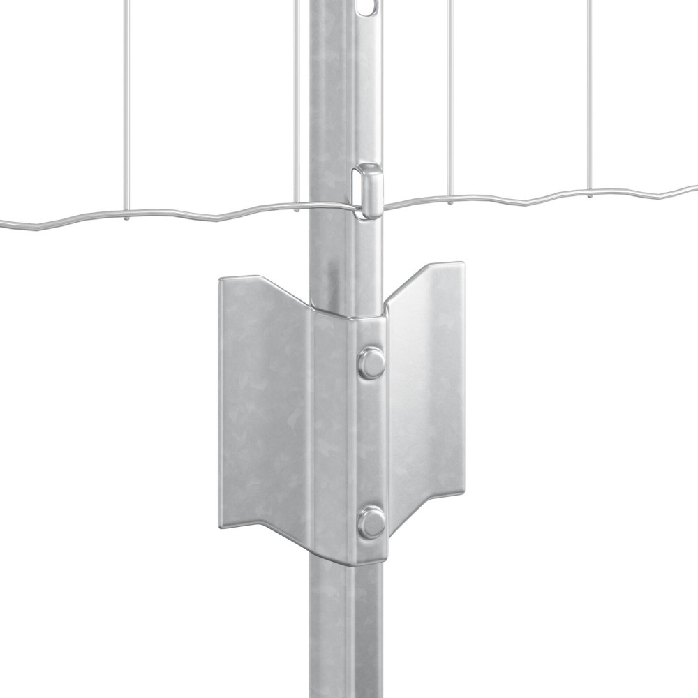 Produktbild för Euro Staket med Stöd 25 x 0,8 m Galvaniserat stål Silver Mesh