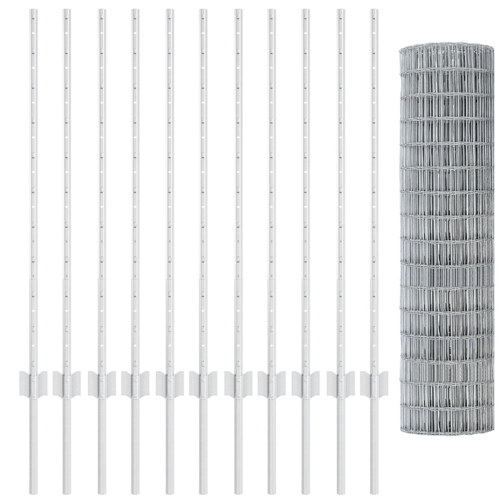 Produktbild för Euro Staket med Stöd 25 x 1 m Galvaniserat stål Silver Mesh