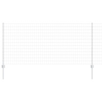Produktbild för Euro Staket med Stöd 25 x 1 m Galvaniserat stål Silver Mesh