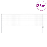 Produktbild för Euro Staket med Stöd 25 x 0,6 m Galvaniserat stål Silver Mesh
