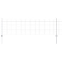 Produktbild för Euro Staket med Stöd 25 x 0,6 m Galvaniserat stål Silver Mesh