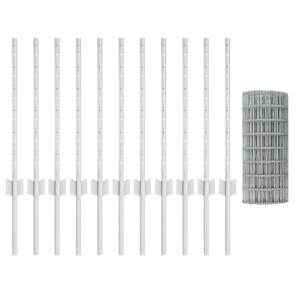 Produktbild för Euro Staket med Stöd 25 x 0,6 m Galvaniserat stål Silver Mesh