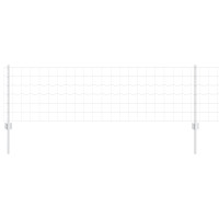 Produktbild för Euro Staket med Stöd 25 x 0,6 m Galvaniserat stål Silver Mesh