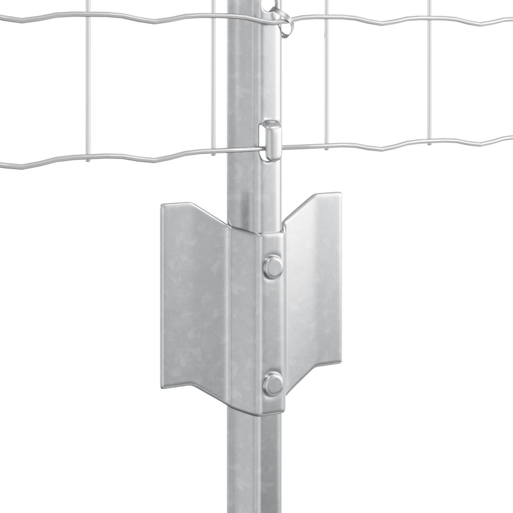 Produktbild för Euro Staket med Stöd 25 x 0,6 m Galvaniserat stål Silver Mesh