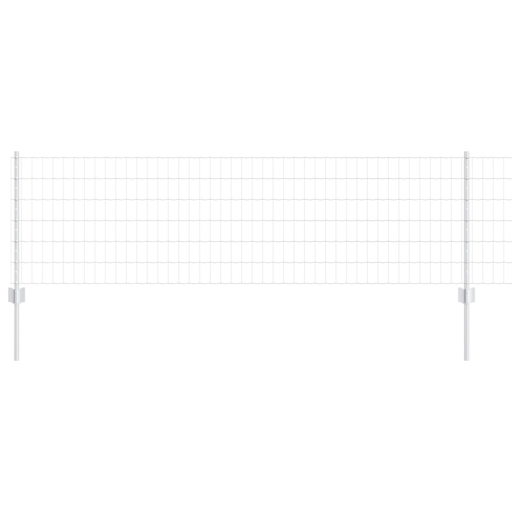 Produktbild för Euro Staket med Stöd 50 x 0,6 m Galvaniserat stål Silver Mesh