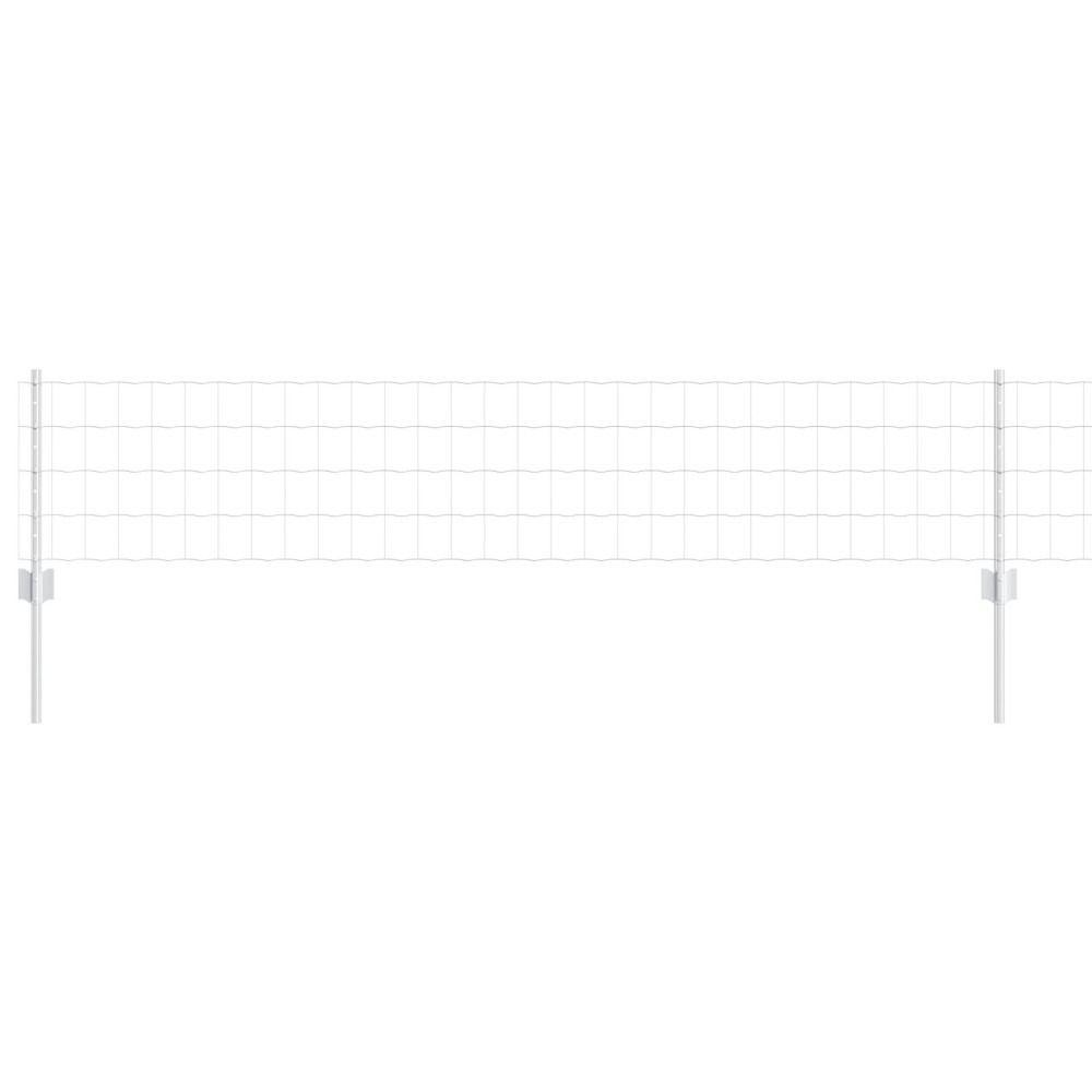 Produktbild för Euro Staket med Stöd 50 x 0,4 m Galvaniserat stål Silver Mesh