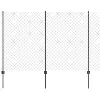 Produktbild för Kedjegaller med stolpe 25 x 1,5 m Galvaniserat stål Grå Mesh