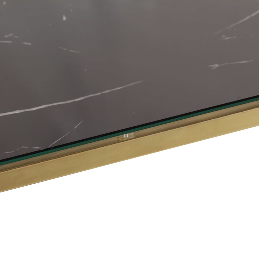 Produktbild för Konsolbord guld rostfritt stål och härdat glas