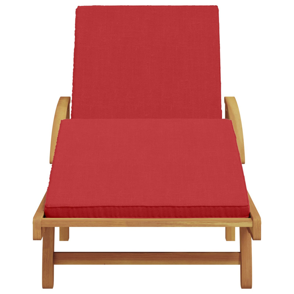 Produktbild för Solstol Röd 200 x 67 x 84 cm Massivt Akaciaträ