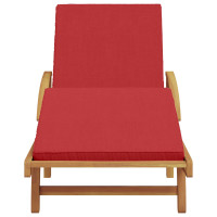 Produktbild för Solstol Röd 200 x 67 x 84 cm Massivt Akaciaträ