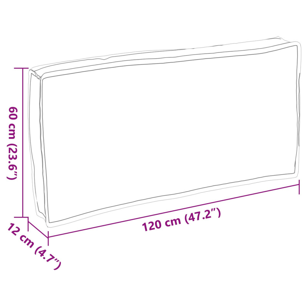Produktbild för Kudde Antracit 120 x 60 x 12 cm Oxford Tyg