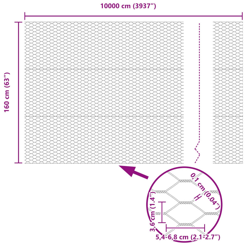 Produktbild för Hexagonstängsel Grön 1,6 x 100 m PVC