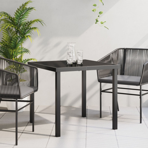 vidaXL Trädgårdsbord Svart 80 x 80 x 73 cm Metall