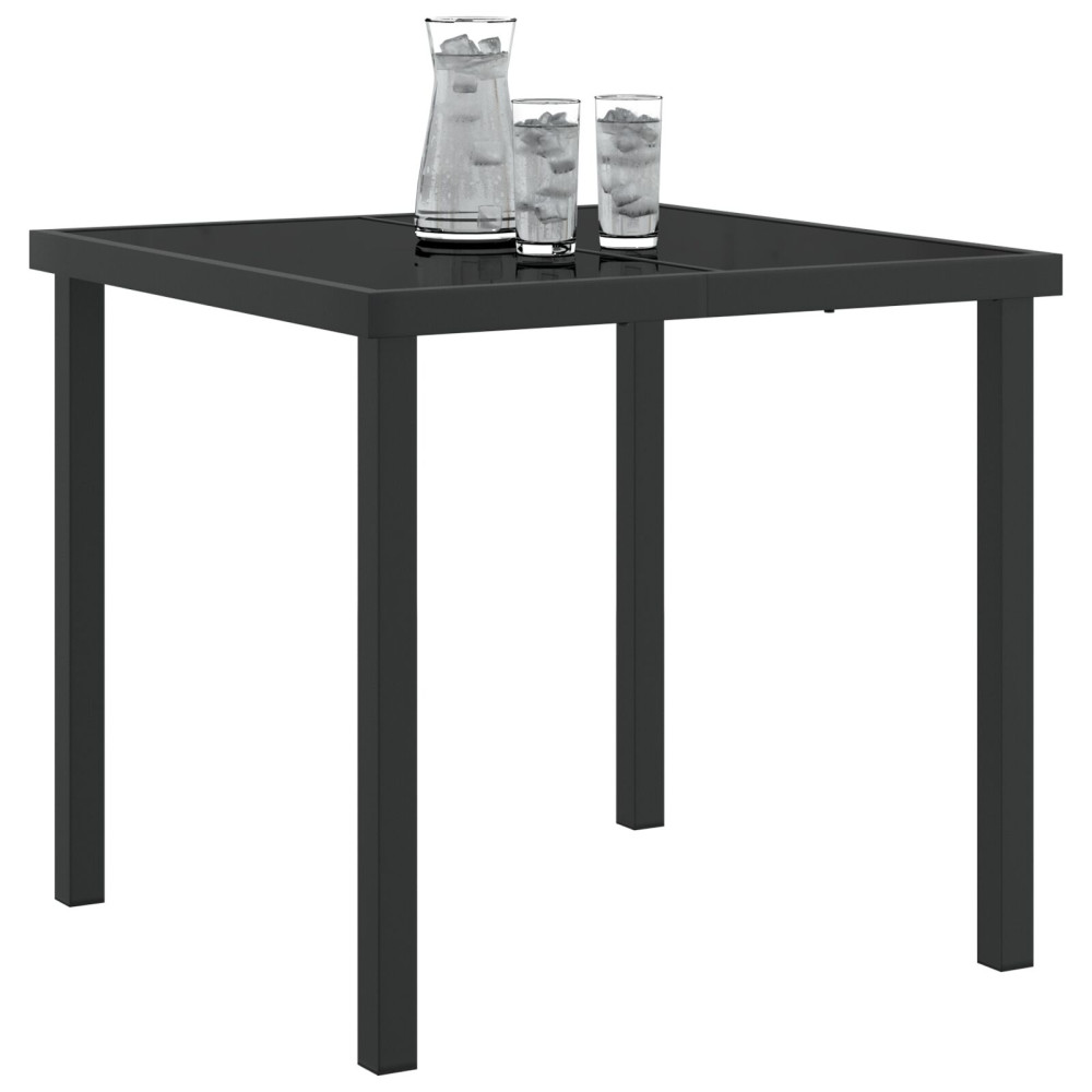 Produktbild för Trädgårdsbord Svart 80 x 80 x 73 cm Metall