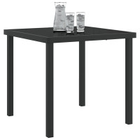 Produktbild för Trädgårdsbord Svart 80 x 80 x 73 cm Metall
