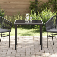 Produktbild för Trädgårdsbord Svart 80 x 80 x 73 cm Metall