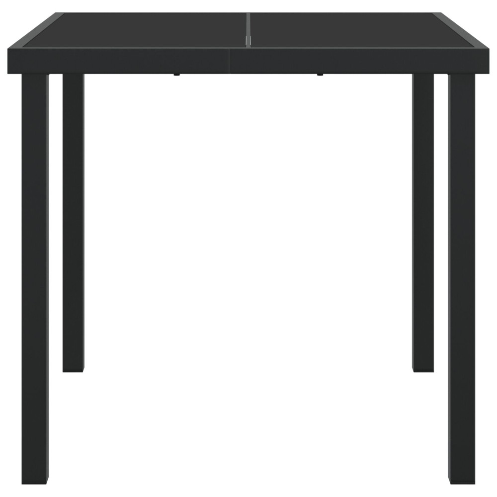 Produktbild för Trädgårdsbord Svart 80 x 80 x 73 cm Metall