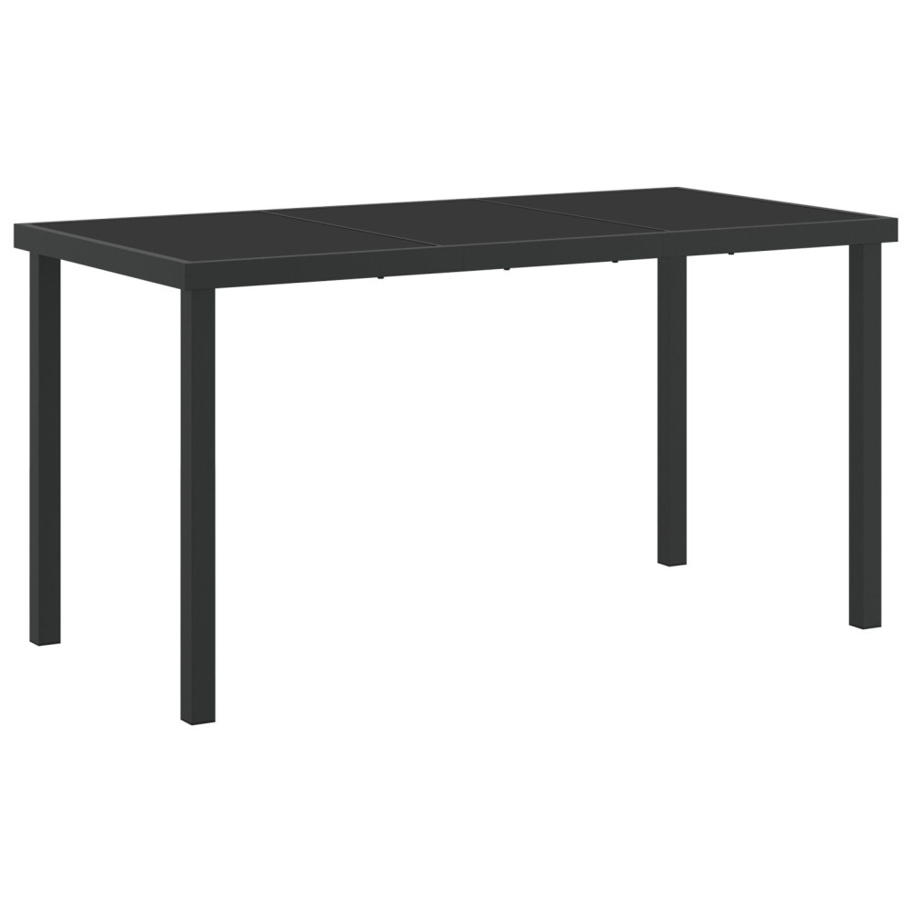 Produktbild för Trädgårdsbord Svart 140 x 70 x 73 cm Metall