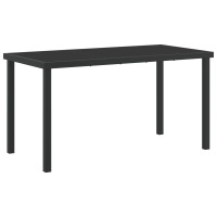 Produktbild för Trädgårdsbord Svart 140 x 70 x 73 cm Metall
