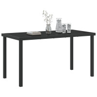 Produktbild för Trädgårdsbord Svart 140 x 70 x 73 cm Metall