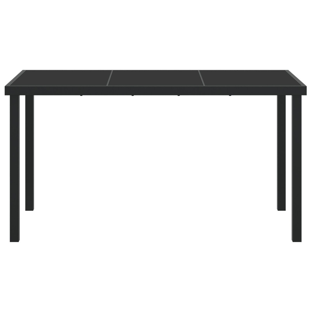 Produktbild för Trädgårdsbord Svart 140 x 70 x 73 cm Metall