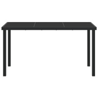 Produktbild för Trädgårdsbord Svart 140 x 70 x 73 cm Metall