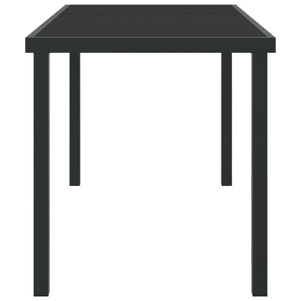 Produktbild för Trädgårdsbord Svart 140 x 70 x 73 cm Metall