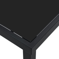 Produktbild för Trädgårdsbord Svart 140 x 70 x 73 cm Metall