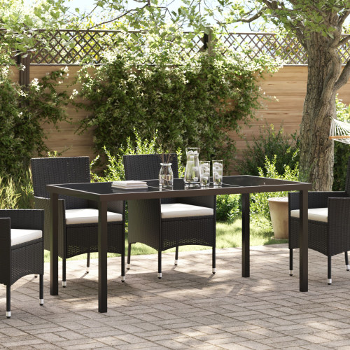 vidaXL Trädgårdsbord Svart 160 x 80 x 73 cm Metall