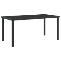 Produktbild för Trädgårdsbord Svart 160 x 80 x 73 cm Metall