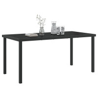 Produktbild för Trädgårdsbord Svart 160 x 80 x 73 cm Metall