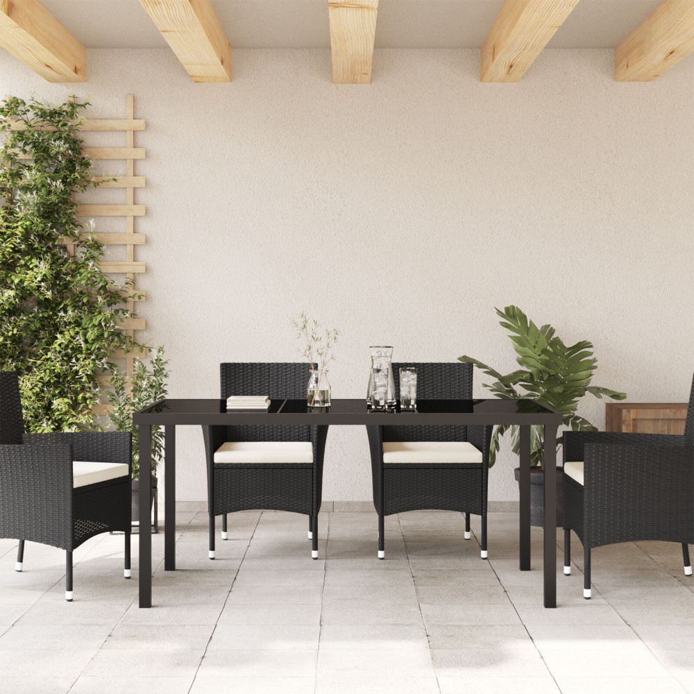 Produktbild för Trädgårdsbord Svart 160 x 80 x 73 cm Metall