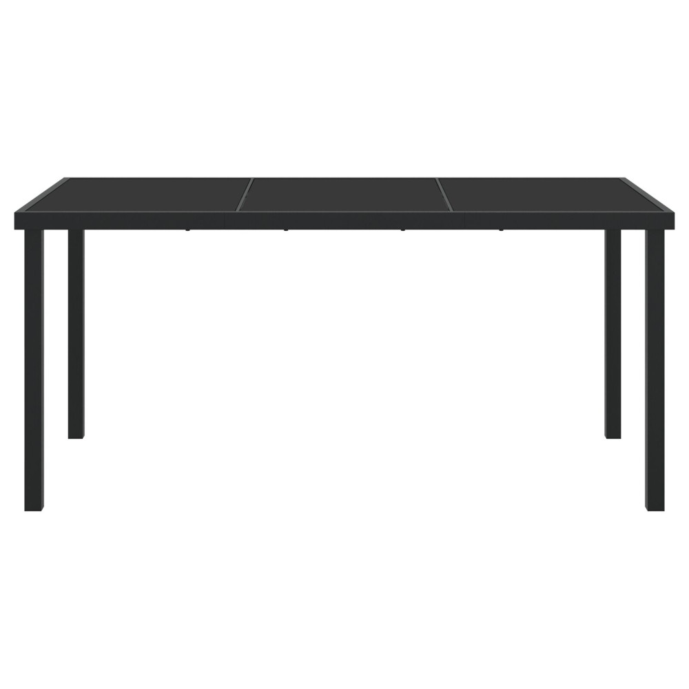 Produktbild för Trädgårdsbord Svart 160 x 80 x 73 cm Metall