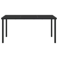 Produktbild för Trädgårdsbord Svart 160 x 80 x 73 cm Metall