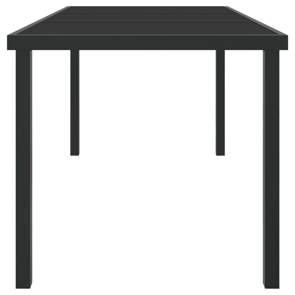 Produktbild för Trädgårdsbord Svart 160 x 80 x 73 cm Metall