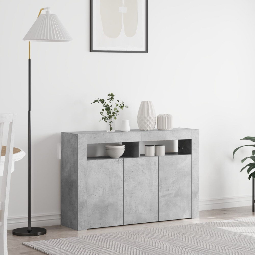 Produktbild för Sideboard Betonggrå 116 x 30 x 75 cm Konstruerat trä
