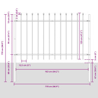 Produktbild för Trädgårdsstängsel 4 pcs Grå 6,8 x 1,2 m Pulverlackerad stål