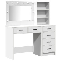 Produktbild för Smyckebord med låda Vit 78.5 x 41 x 135 cm Konstruerat trä