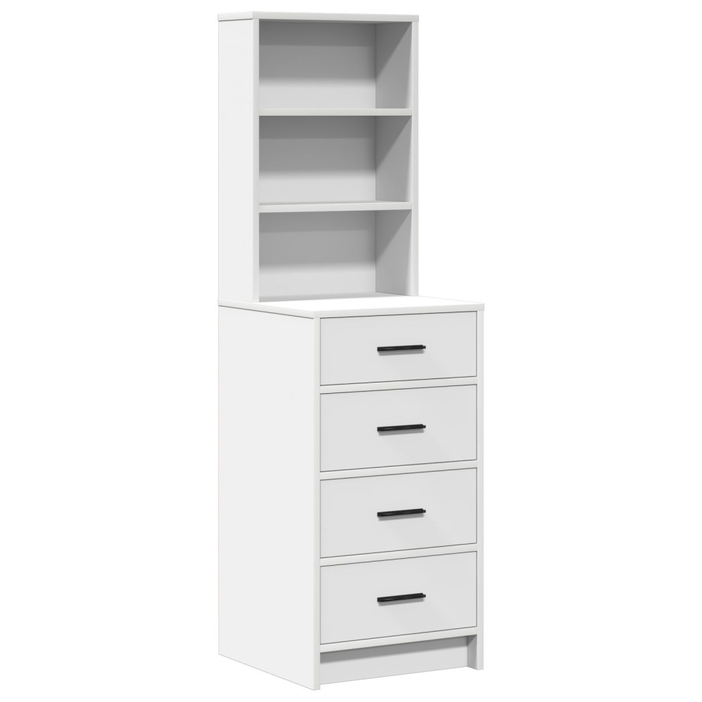 Produktbild för Smyckebord med låda Vit 78.5 x 41 x 135 cm Konstruerat trä