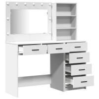 Produktbild för Smyckebord med låda Vit 78.5 x 41 x 135 cm Konstruerat trä