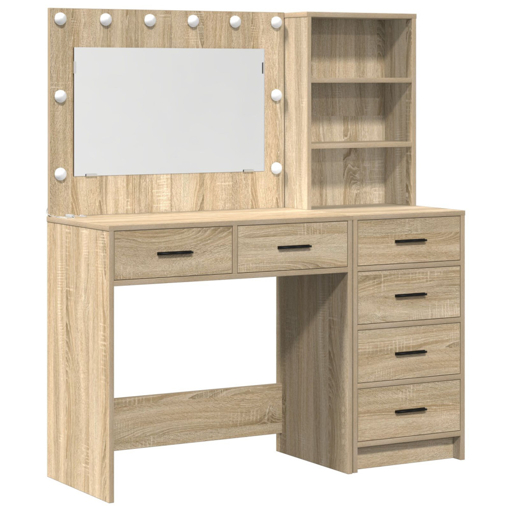 Produktbild för Smyckebord med låda Brun 78.5 x 41 x 135 cm Konstruerat trä