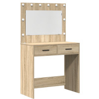 Produktbild för Smyckebord med låda Brun 78.5 x 41 x 135 cm Konstruerat trä