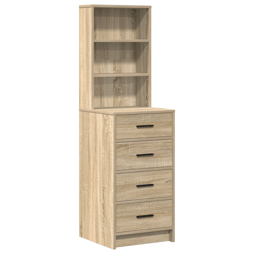Produktbild för Smyckebord med låda Brun 78.5 x 41 x 135 cm Konstruerat trä