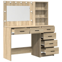 Produktbild för Smyckebord med låda Brun 78.5 x 41 x 135 cm Konstruerat trä