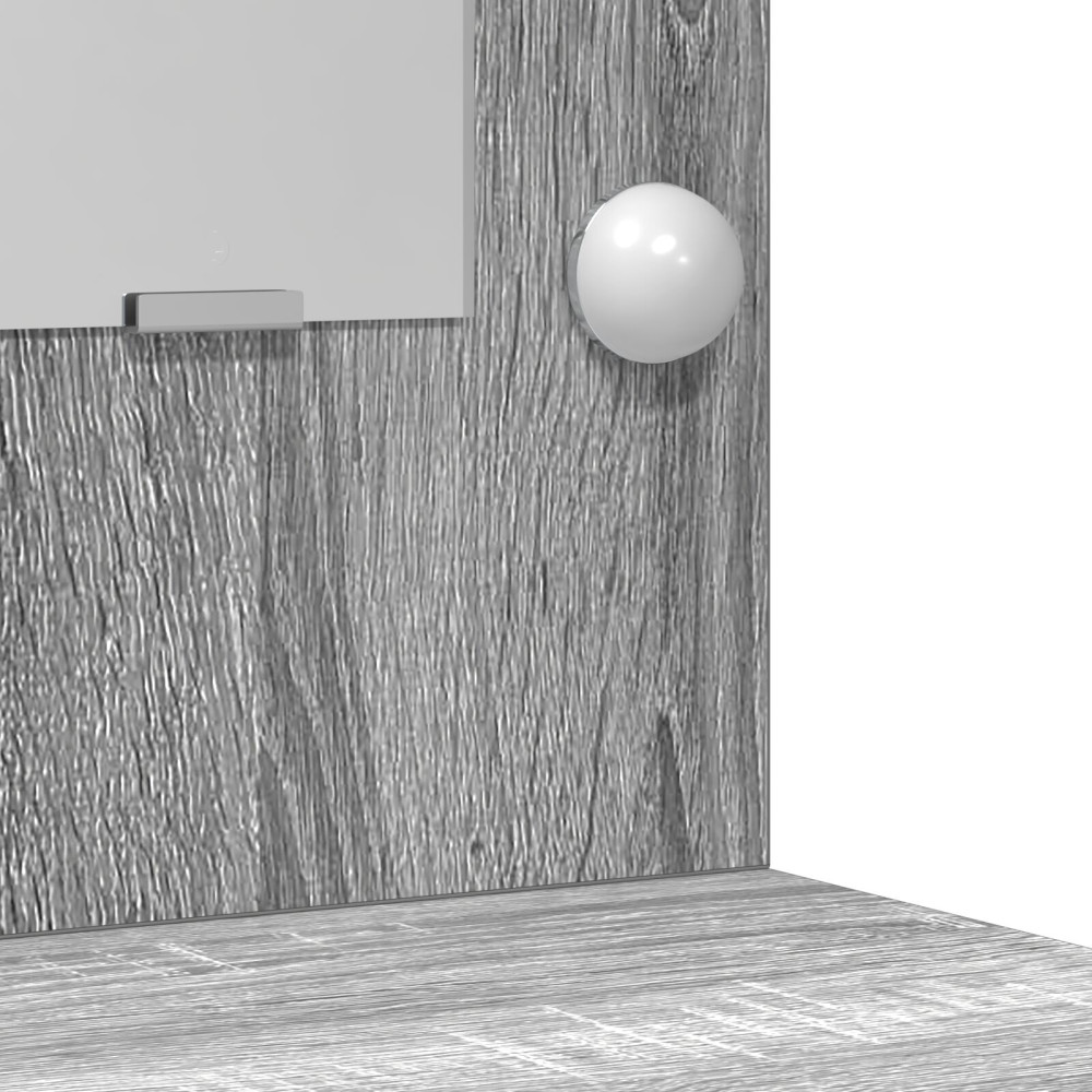 Produktbild för Smyckebord med låda Ljusgrå 78.5 x 41 x 135 cm Konstruerat trä