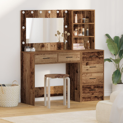 vidaXL Smyckebord med låda Brun 78.5 x 41 x 135 cm Konstruerat trä