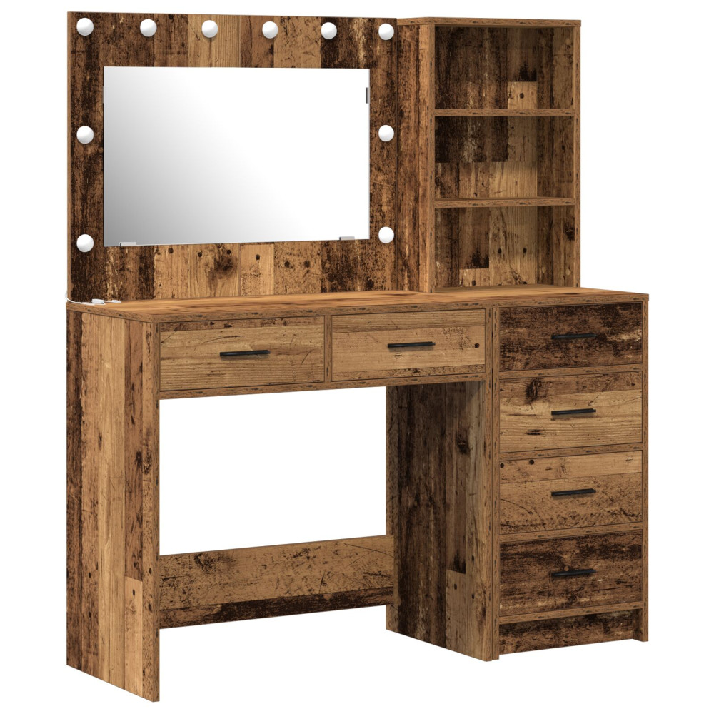 Produktbild för Smyckebord med låda Brun 78.5 x 41 x 135 cm Konstruerat trä