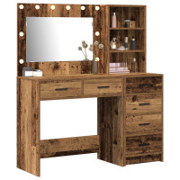 Produktbild för Smyckebord med låda Brun 78.5 x 41 x 135 cm Konstruerat trä
