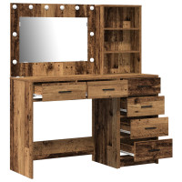 Produktbild för Smyckebord med låda Brun 78.5 x 41 x 135 cm Konstruerat trä